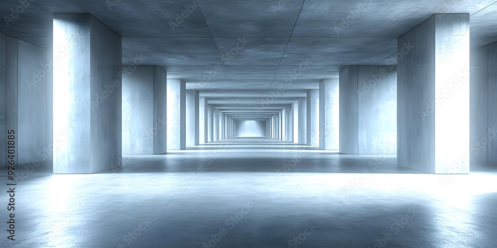 Abstract Concrete Corridor With Light Abstract Concrete Corridor With Light