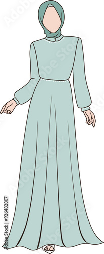 Hand Drawn Hijab Bridesmaid Illustration