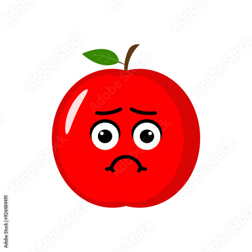 red apple icon emoji vector illustration. Illustration apple isolated on white backgrounds