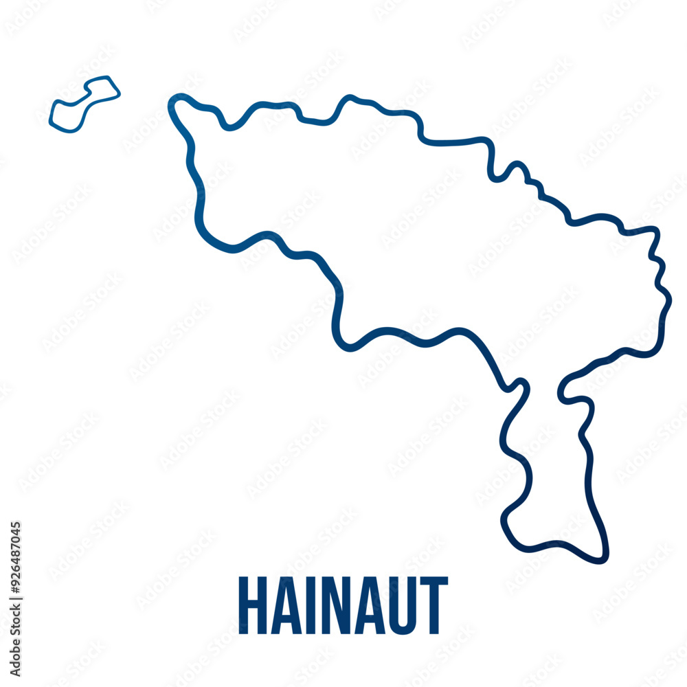 Hainaut, Belgian province simplified map. Abstract smooth blue gradient linear vector Hainaut, Belgian province simplified map. Abstract smooth blue gradient linear vector