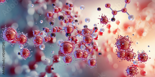 Cuadro en lienzo Molecular nano particles 3D structure