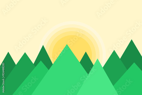 hill landscape illustration, minimal illustration