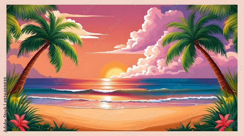 Fototapeta premium Sunset on the beach