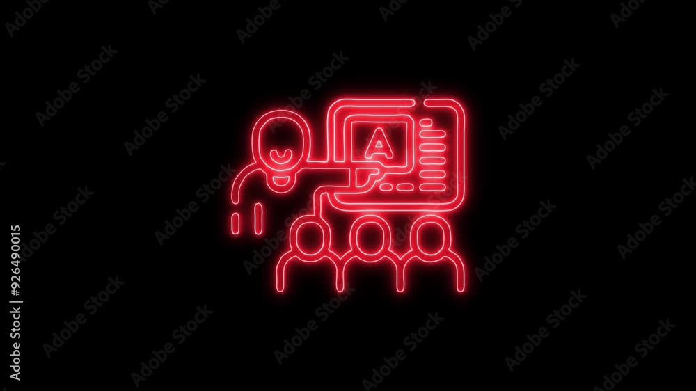 Mentorship Icon - 4K Animated Design with Linear Symbol on Black Background Mentorship Icon - 4K Animated Design with Linear Symbol on Black Background