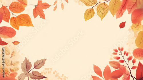 Wallpaper Mural Autumn Leaves Framed Background Wallpaper Torontodigital.ca