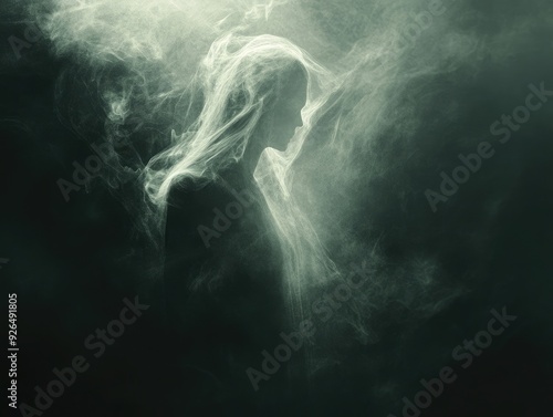 Subtle distortion in the darkness, an invisible ghost moving through a void, ghosts, eerie and imperceptible