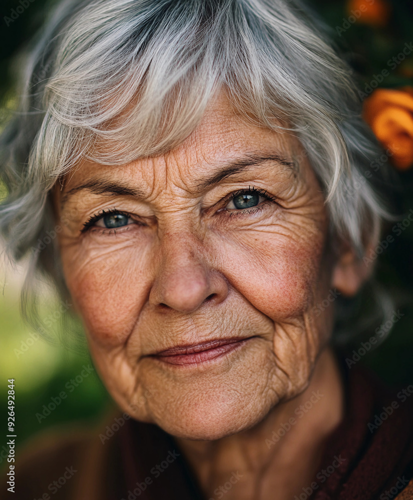 wise elderly woman with silver hair and deep wrinkles, her eyes shining with kindness and wisdom wise elderly woman with silver hair and deep wrinkles, her eyes shining with kindness and wisdom