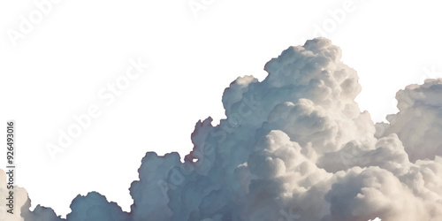 Vector realistic white soft cutout clean cumulus cloudscape cut out specials fog on transparent background.