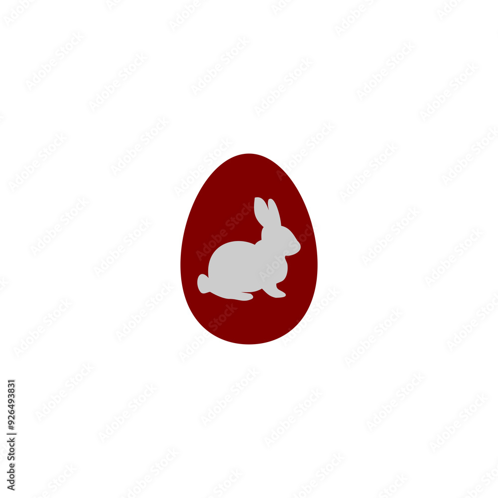 Easter egg with rabbit icon isolated on transparent background Easter egg with rabbit icon isolated on transparent background
