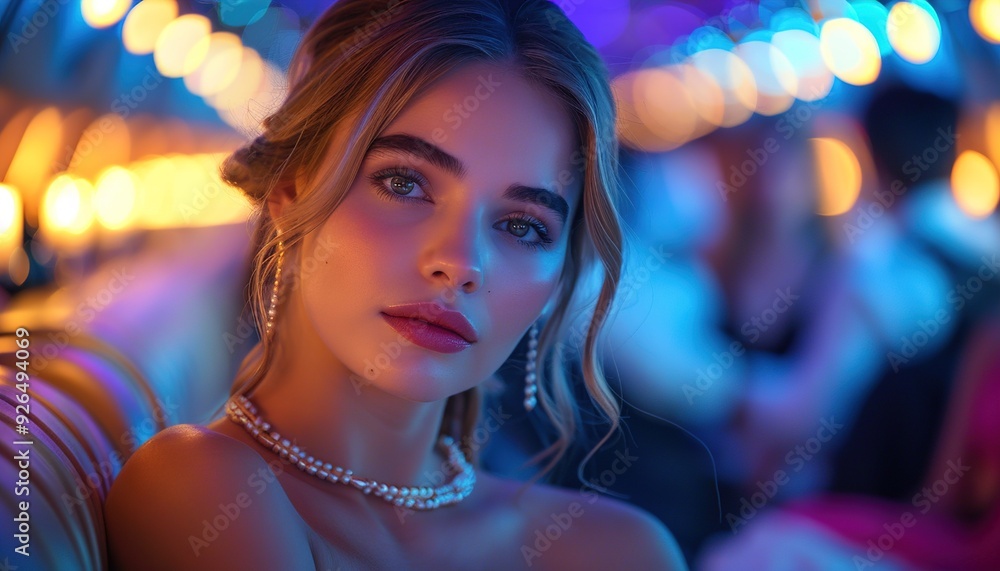 portrait of a woman in a nightclub portrait of a woman in a nightclub