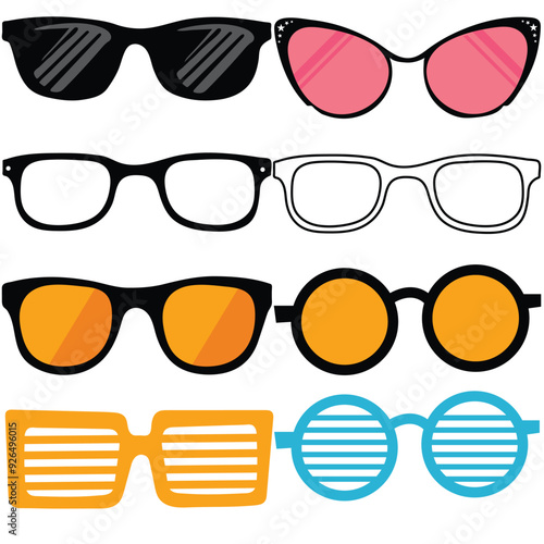 Summer Colorful sunglasses vector collection