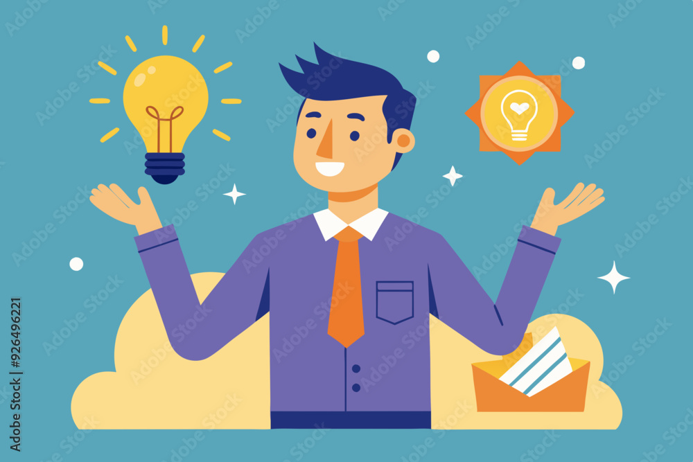 Concept of a great idea. Man shows gesture. Solution of the problem. Vector illustration
Concept of a great idea. Man shows gesture. Solution of the problem. Vector illustration