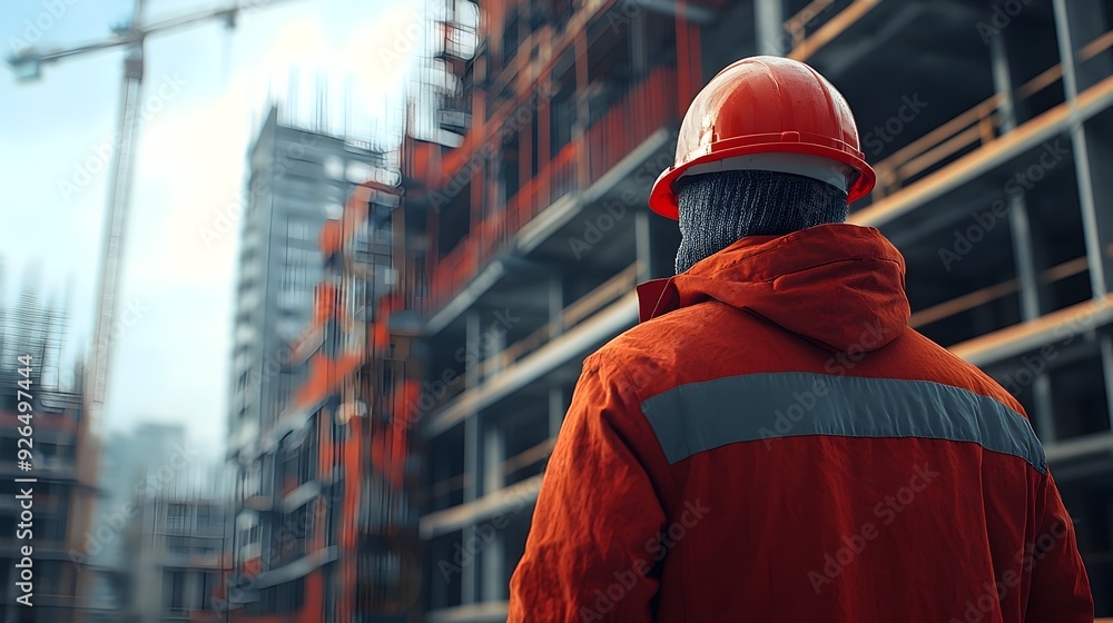 Engineer Supervising Construction Site with Efficiency and Precision Engineer Supervising Construction Site with Efficiency and Precision