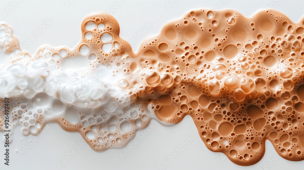 Milk and coffee bubble creating a foamy texture Milk and coffee bubble creating a foamy texture