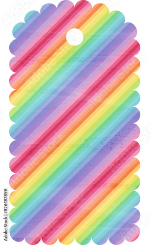 decorated label - basic tag - Vector graphic in modern style - rainbow - ideal as a package sealer, gift tag, jam, liquor, card, jars, bottles, for cricut, sublimation, cutting plotter
