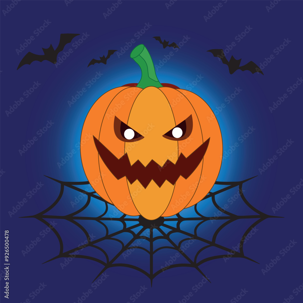 Fototapeta premium Happy Halloween holiday drawn in vector. flat style