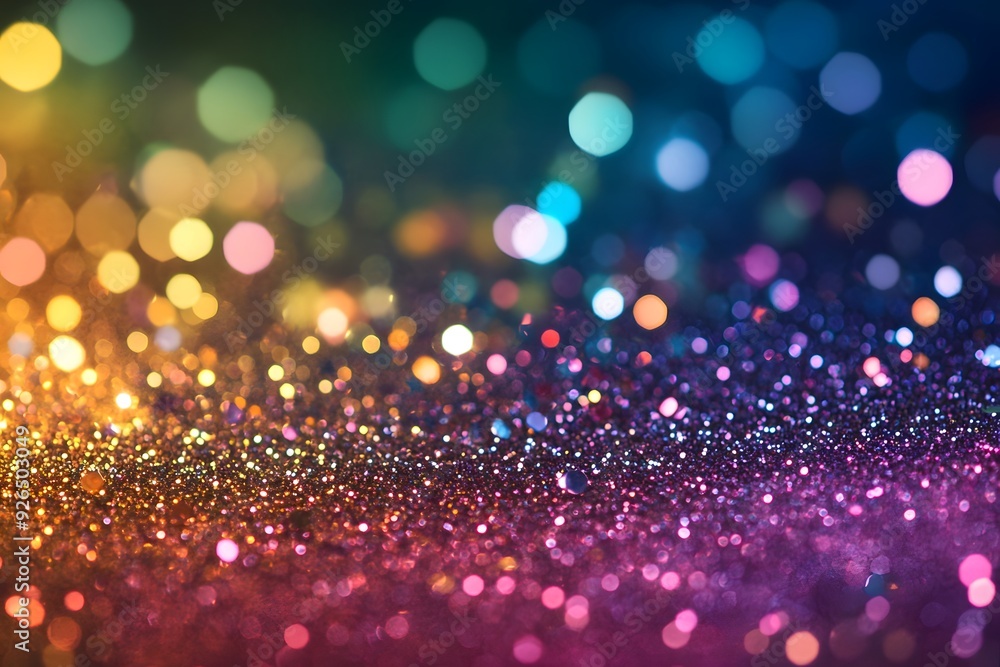 Sparkling Glitter with Colorful Bokeh Sparkling Glitter with Colorful Bokeh