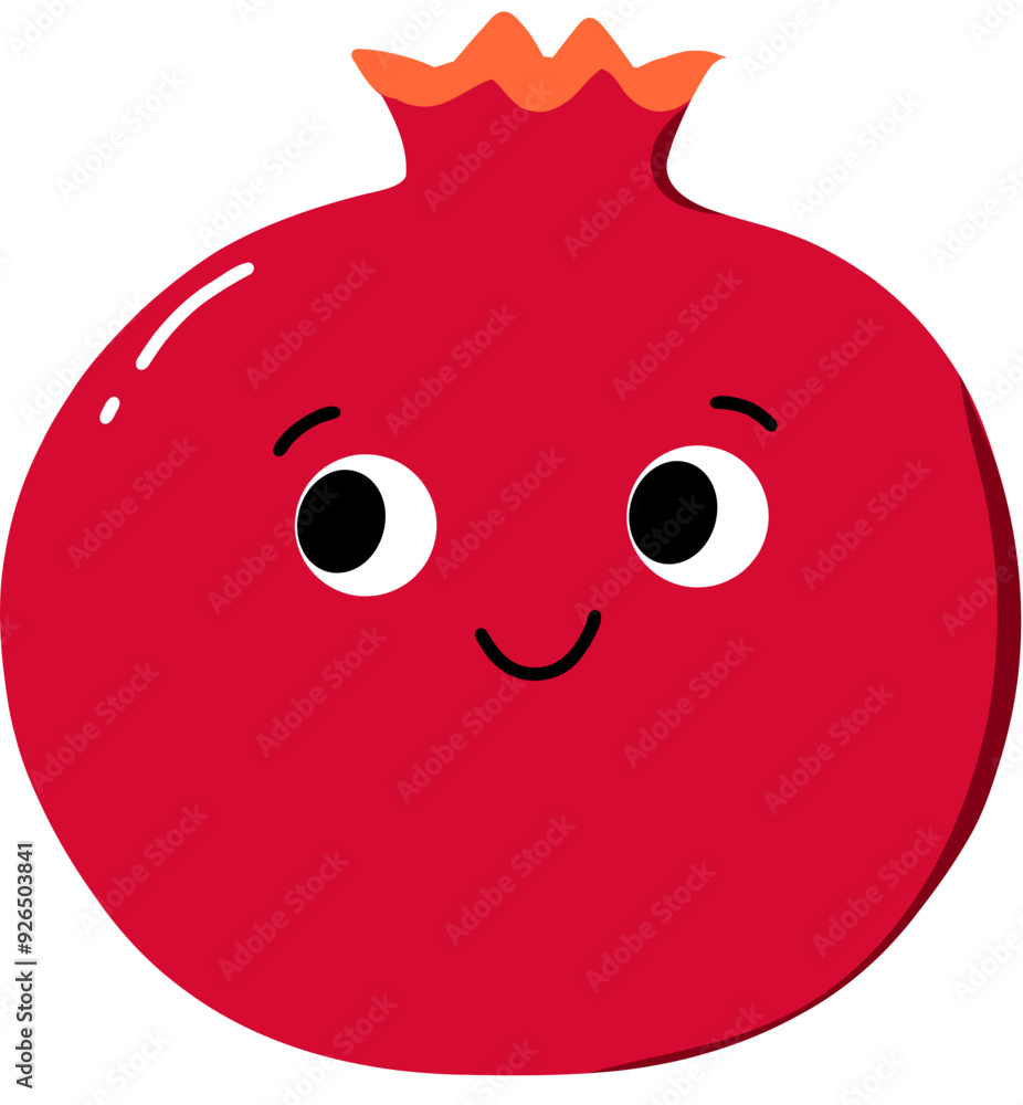 Fototapeta premium Cute Pomegranate Cartoon