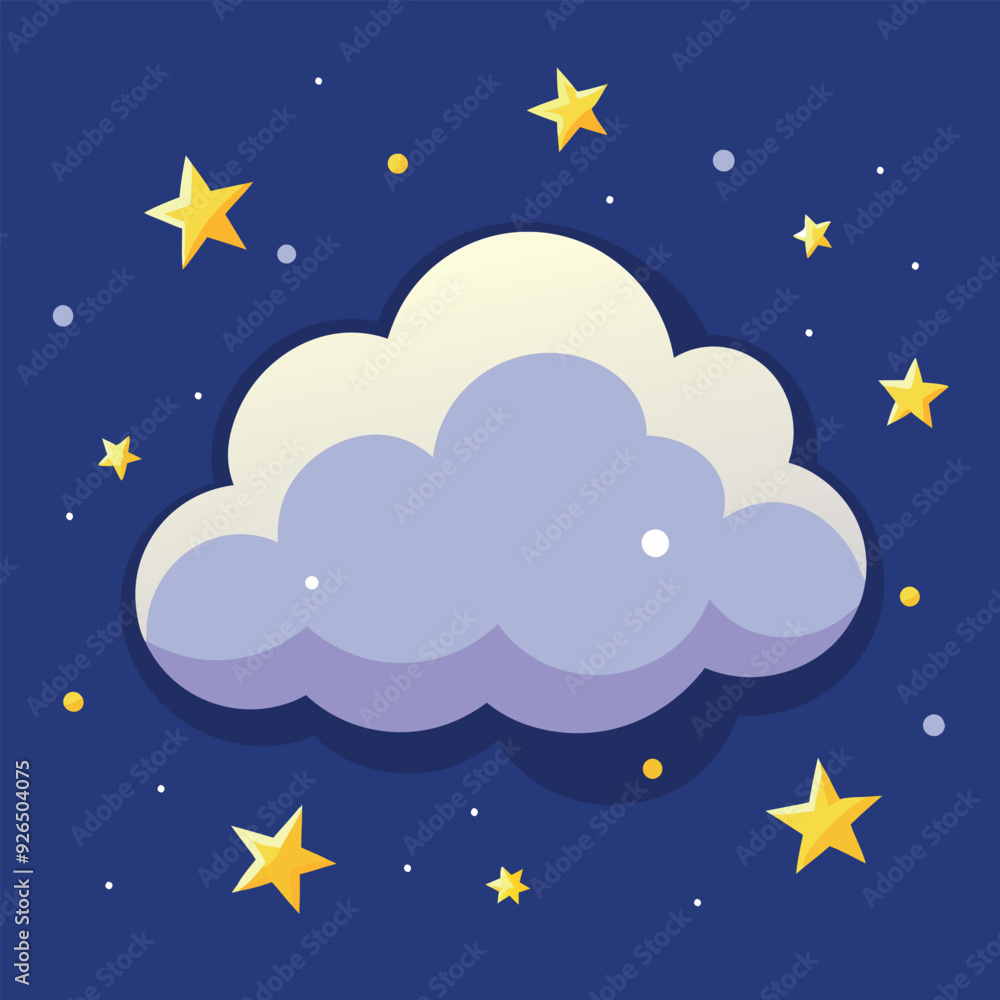 Dreamy Cloud with Stars Vector Design Illustration Dreamy Cloud with Stars Vector Design Illustration