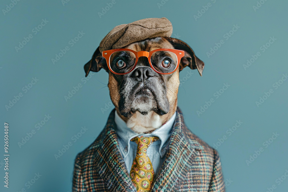 Dog in a Suit and Glasses Dog in a Suit and Glasses