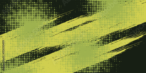 Yellow and blue background with halftone dot pattern elements. Abstract grunge brush background. retro comic concept for your graphic design. vector