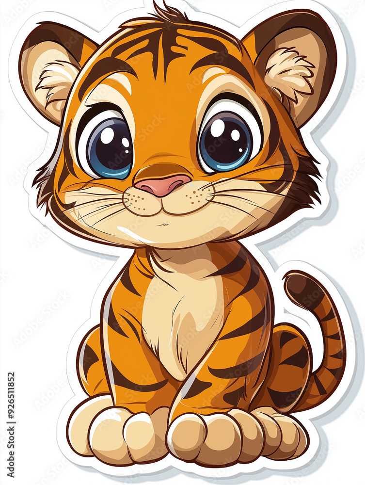 Adorable Big-Eyed Tiger Sticker Adorable Big-Eyed Tiger Sticker