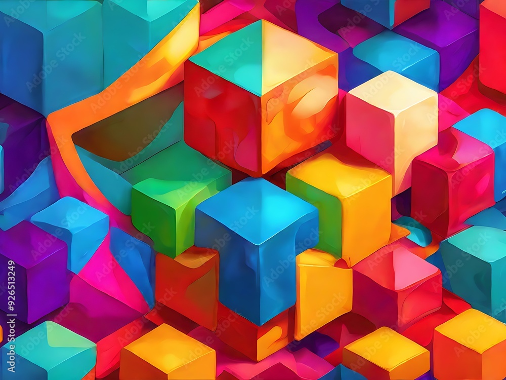 A digital artwork showcasing large blocks of solid colors arranged in a bold, geometric composition. A digital artwork showcasing large blocks of solid colors arranged in a bold, geometric composition.