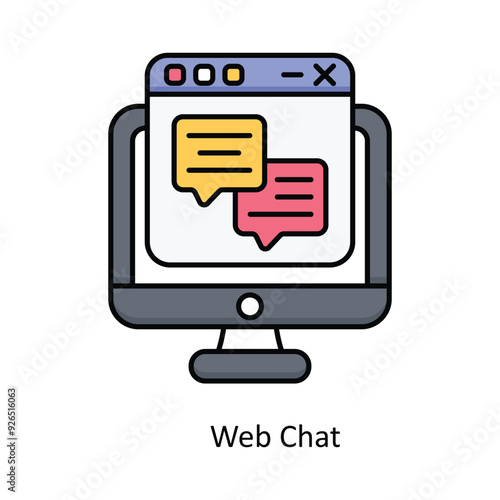 Web Chat vector filled outline Icon Design illustration. Design And Development Symbol on White background EPS 10 File