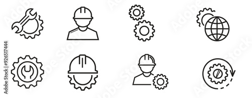 Engineering icon set, settings, technology vector isolated for graphic, website and mobile design.