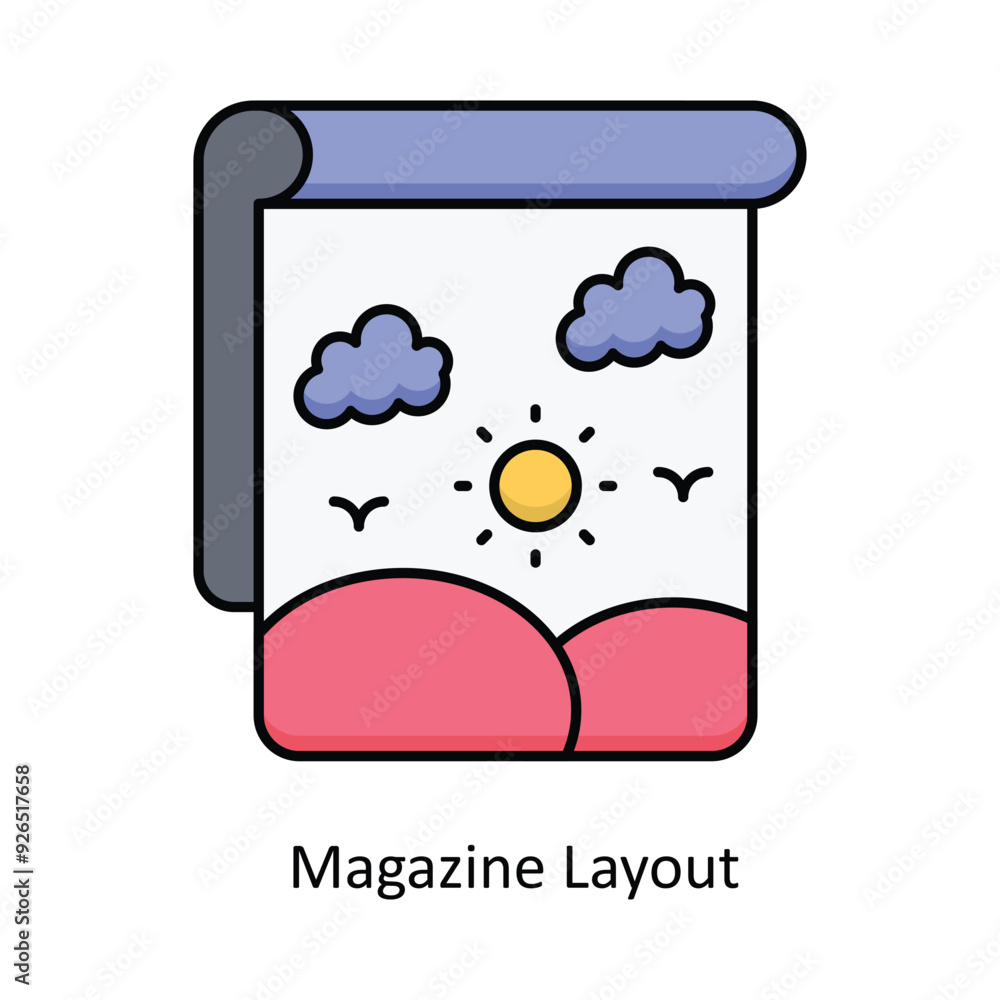 Magazine Layout vector filled outline Icon Design illustration. Design And Development Symbol on White background EPS 10 File Magazine Layout vector filled outline Icon Design illustration. Design And Development Symbol on White background EPS 10 File