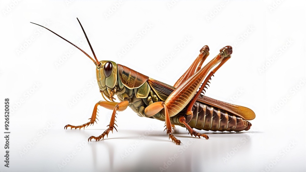 Grasshopper on a White Background Grasshopper on a White Background