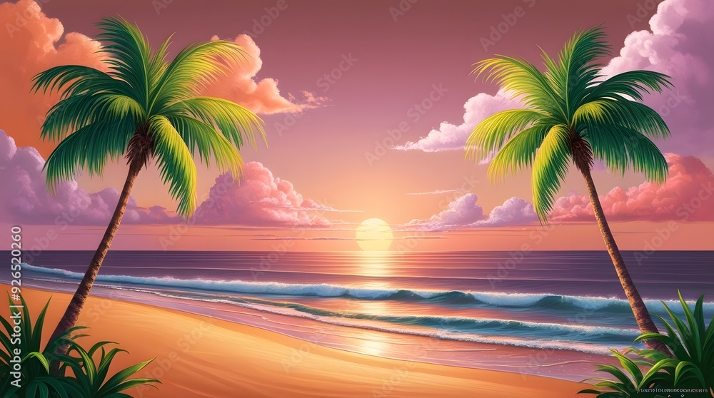 Obraz premium Sunset on the beach