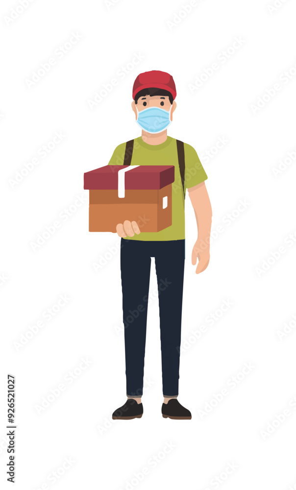 delivery person delivering parcel delivery person delivering parcel
