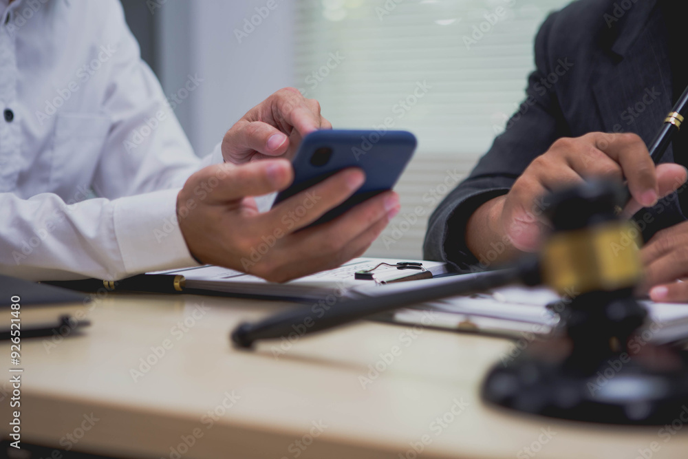 Fototapeta premium A lawyer is a professional who provides legal advice, represents clients in court, drafts legal documents, and advocates for their clients' rights in various legal matters