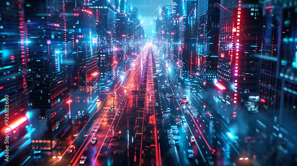 AI-enhanced urban security in a smart city, with drones, cameras, and real-time data analytics ensuring safety and order in the city streets. Created Using: advanced surveillance technology, AI-enhanced urban security in a smart city, with drones, cameras, and real-time data analytics ensuring safety and order in the city streets. Created Using: advanced surveillance technology,