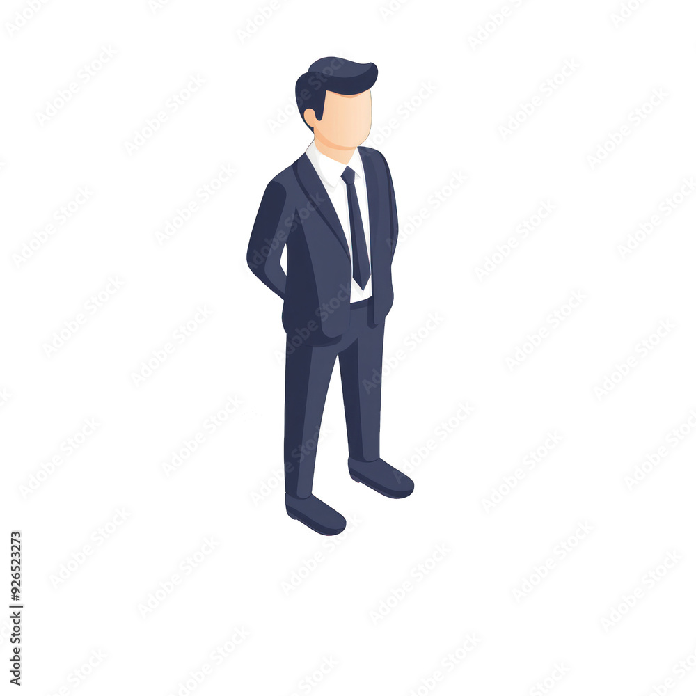 Obraz premium A professional man standing confidently in a business suit, representing success and professionalism in the corporate world. transparent background