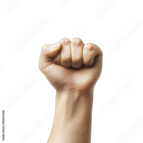 A raised fist symbolizing strength, unity, and resilience, ideal for empowerment themes and social advocacy. transparent background