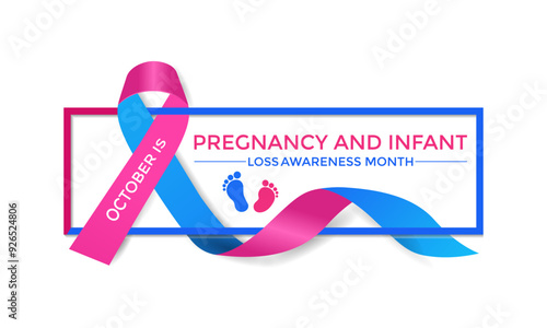 Pregnancy and Infant Loss Awareness Month is observed in October to raise awareness about the emotional and physical challenges. Banner poster, flyer and background design template.Vector illustration