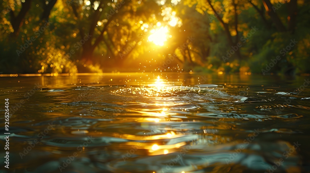 The baptism of Jesus, John baptizing Him in a serene river, surrounded by lush greenery, celestial light illuminating the moment, clear water with gentle ripples, sunlight streaming through the trees, The baptism of Jesus, John baptizing Him in a serene river, surrounded by lush greenery, celestial light illuminating the moment, clear water with gentle ripples, sunlight streaming through the trees,