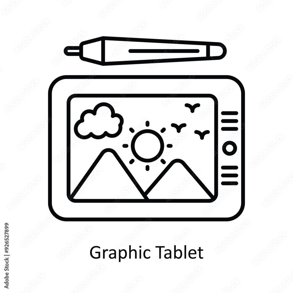 Graphic Tablet vector filled outline Icon Design illustration. Design And Development Symbol on White background EPS 10 File Graphic Tablet vector filled outline Icon Design illustration. Design And Development Symbol on White background EPS 10 File