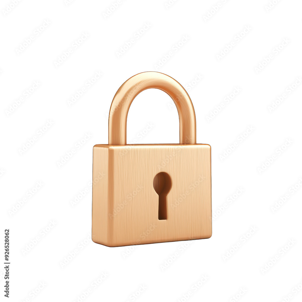 A sleek bronze padlock symbolizing security and protection, ideal for themes of safety and confidentiality. transparent background A sleek bronze padlock symbolizing security and protection, ideal for themes of safety and confidentiality. transparent background