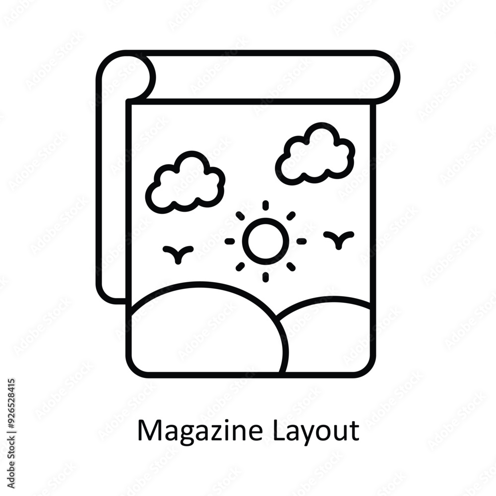 Magazine Layout vector filled outline Icon Design illustration. Design And Development Symbol on White background EPS 10 File Magazine Layout vector filled outline Icon Design illustration. Design And Development Symbol on White background EPS 10 File