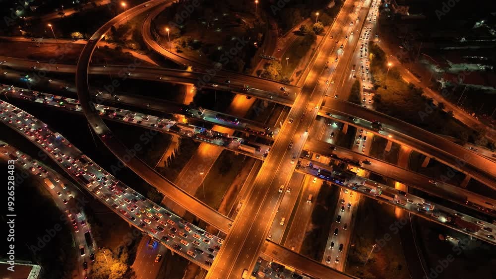 Traffic an important infrastructure, financial technology, Expressway top view, traffic transportation above intersection road in city night sky aerial view cityscape of advanced innovation,Hyperlapse Traffic an important infrastructure, financial technology, Expressway top view, traffic transportation above intersection road in city night sky aerial view cityscape of advanced innovation,Hyperlapse