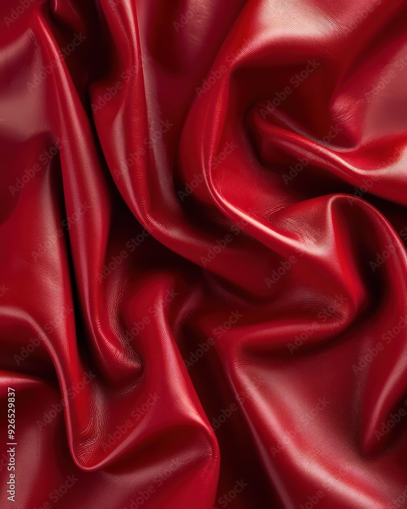 Obraz premium red leather fabric, flowing smoothly