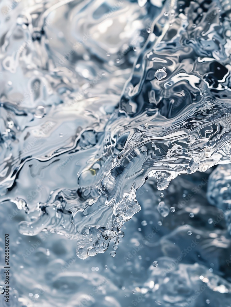 Close-up of dynamic, splashing water with intricate patterns and reflections. Close-up of dynamic, splashing water with intricate patterns and reflections.