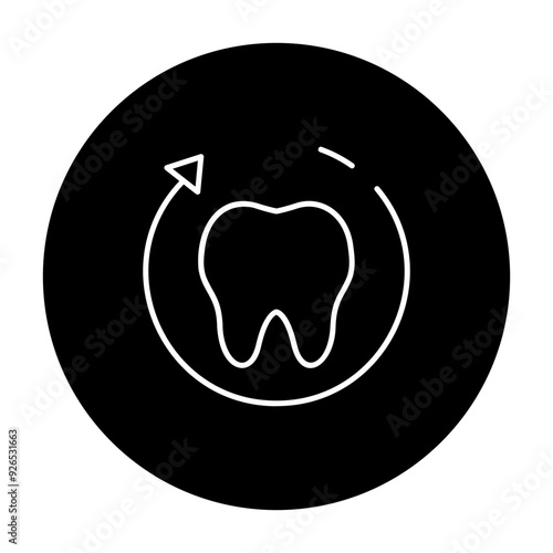 tooth with arrow