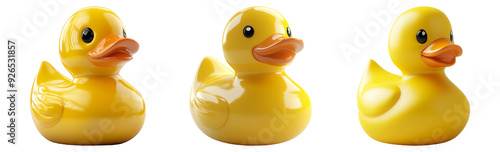 Rubber duck toys set isolated on transparent background