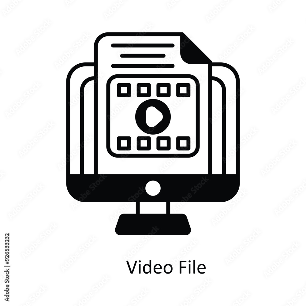 Video File vector filled outline Icon Design illustration. Design And Development Symbol on White background EPS 10 File Video File vector filled outline Icon Design illustration. Design And Development Symbol on White background EPS 10 File