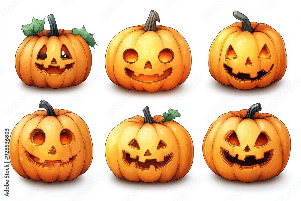 halloween pumpkins set halloween pumpkins set