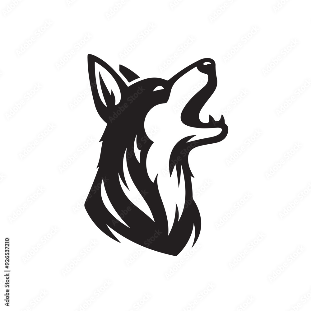 silhouette of a dog barking silhouette of a dog barking